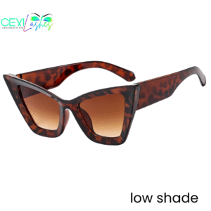 Large Frame Cat Eye Sunglasses - Low Shade - Brown
